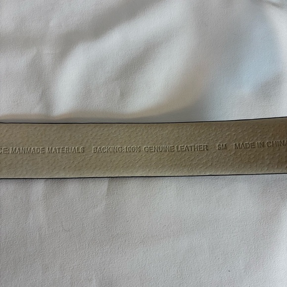 CHICO’S Belt Sz S/M Mixed Metal Interlock Buckle Leatherer Backing - Picture 5 of 10